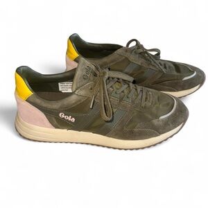 Gola Olive suede and Yellow Casual Sneakers